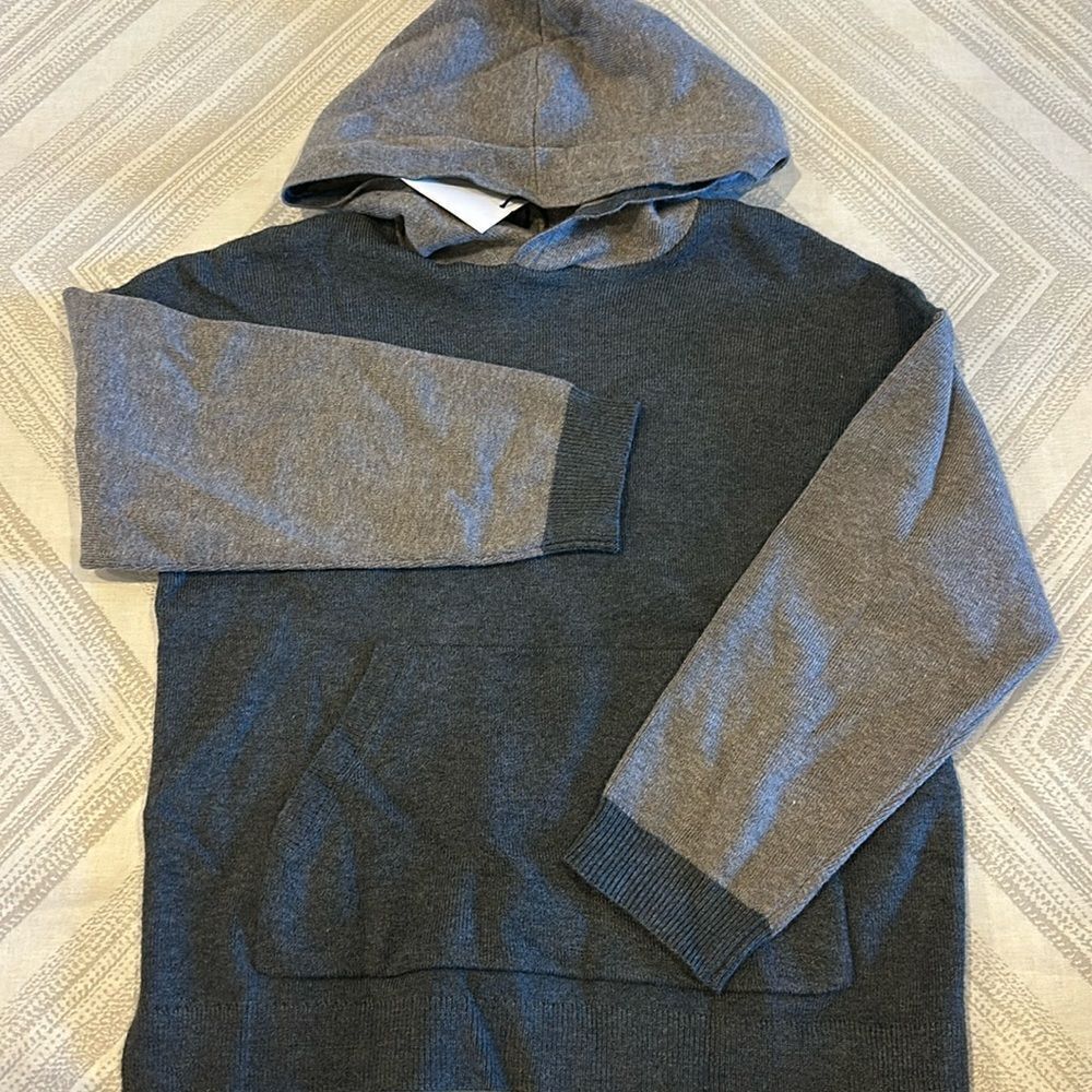 Zara Boys Two Tone Grey Hooded Sweater - Size 7